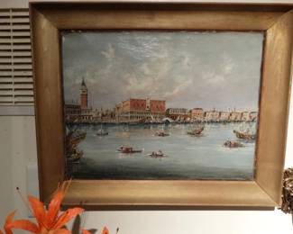 Also unsigned is this Oil on Canvas of Venice Italy