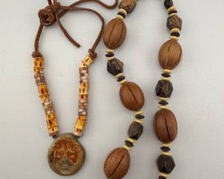 Carved wooden jewelry