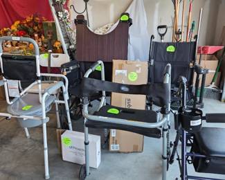Lift sling, slide board, bed rail, walkers and wheelchairs
