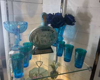 pretty blue glassware