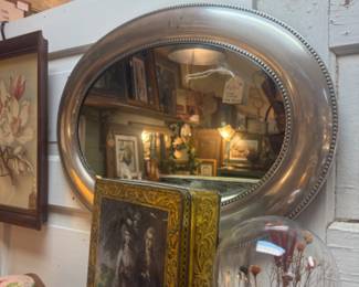 Mirrors, vintage art, cloche