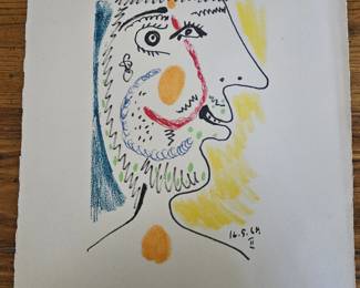 After Picasso lithograph, "Le gout du Bonheur" 1970, unframed.