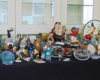 An eclectic collection of figurines (items sold separately).