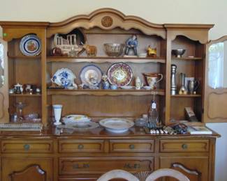 China cabinet and small items (items sold separately).