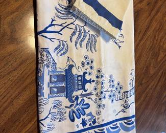 Blue Willow Tablecloth Vintage