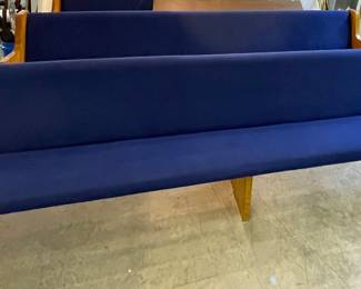 10’ Upholstered Oak Church Pews  6-Available 