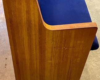 10’ Upholstered Oak Church Pews  6-Available 