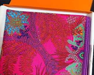 Hermes Maitres de la Foret scarf designed by Annie Faivre (never used in box)