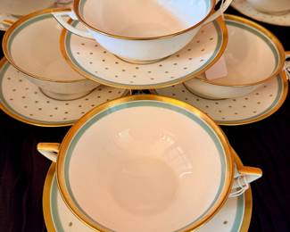 Royal Copenhagen bouillon cups with saucers
