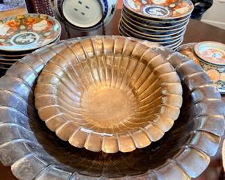 Two monumental sterling silver bowls with Chinese hallmark