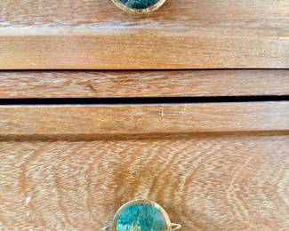 Amazing brass and stone drawer pulls