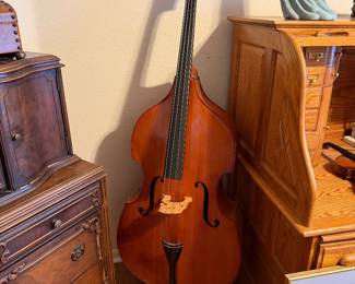 Double Bass Violin ( It Does Have A Crack). Still plays and was too pretty to salvage. 