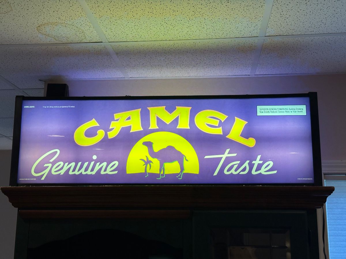  vintage tobacco advertising sign, double side light up , Camel  49"Lx 15"Tx 6"W Large light up sign 