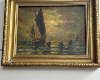 T.M Luny original oil painting, sight 10 x 12
