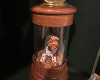 Miniature diorama, hunting theme, table lighter Abercrombie & Fitch and Evans