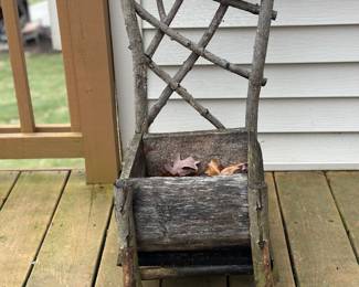 Wood/stick chair planter 
