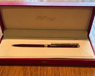 S. T.  DuPont  Gatsby jeweled ballpoint pen in red lacquer 