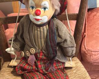 Antique clown marionette