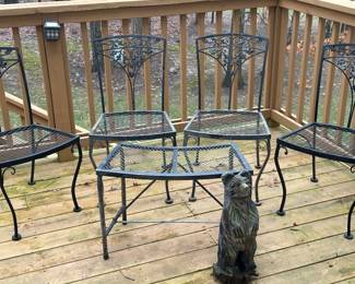 Woodard wrought iron garden chairs (4)
