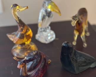 Glass animal figurines, 