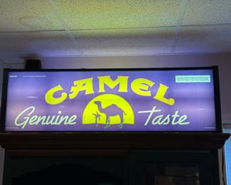  vintage tobacco advertising sign, double side light up , Camel  49"Lx 15"Tx 6"W Large light up sign 