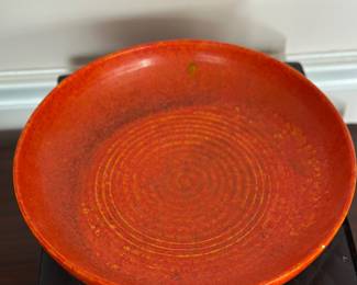 Orange farmer studio pottery 12" diameter 