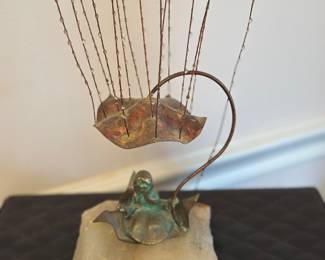 Mixed metal media sculpture by BIJAN girl in the rain