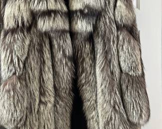 Vintage luxury silver fox fur coat 