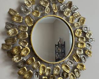 Gold Foil wall mirror 30" diameter 