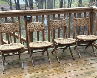 Hans Wegner style folding rope  chairs 