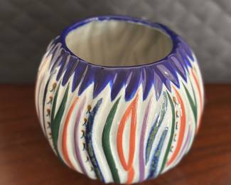 Multi color studio art pottery vintage Tonala 