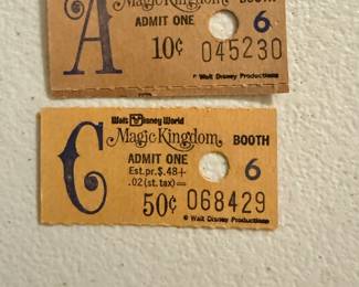 Vintage Disney World Magig Kingdom Ride Tickets