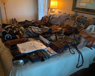 Purses and gorgeous bedroom set 