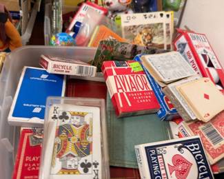Vintage playing cards lot, Bicycle, Aviator, assorted card decks
