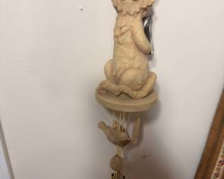 Vintage cherub figurine table lamp, ceramic angel lamp