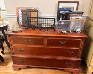 Antique cherry chest of drawers with brass bail pulls
