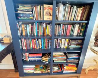 Large bookcase filled with assorted books