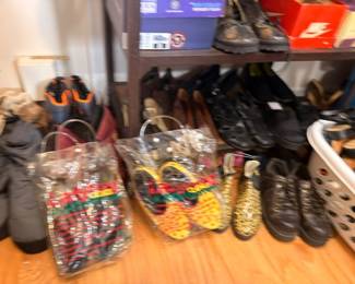 Women's shoes lot, boots, heels, flats, assorted footwear