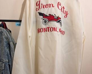Vintage Iron City Ironton Ohio white jacket, graphic print clothing