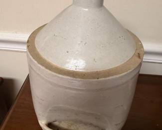 Handmade studio pottery stoneware vase, cream glaze with brown base
