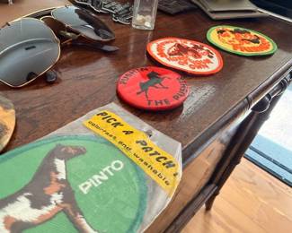 Vintage embroidered patches and pins lot, assorted collectible patches