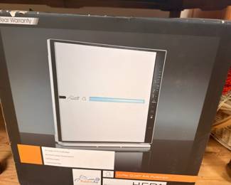 Rabbit Air ultra quiet air purifier in box, wall mountable