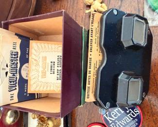 Vintage View-Master stereoscope viewer with reels and original packaging