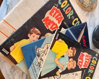 Vintage Etta Kett comic books and Color the Comics coloring books