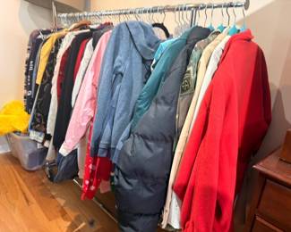 Women's coats and jackets lot, red wool coat, assorted outerwear