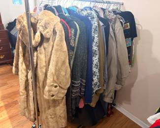 Vintage fur coat, coats and jackets lot, men's and women's outerwear