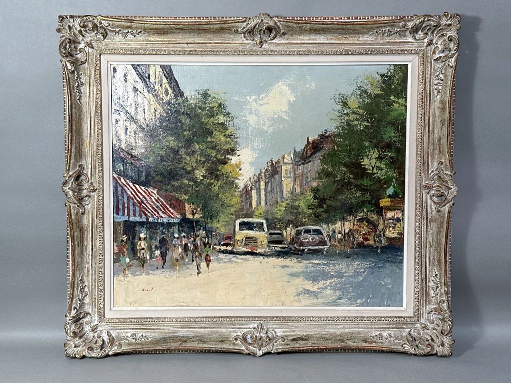 Signed Bind mid-century oil on canvas