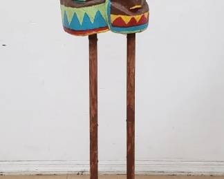 Hand-painted tiki masks