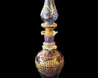 Vintage Egyptian hand-blown glass perfume bottle