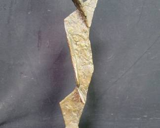 Vintage bronze abstract sculpture on a wood base